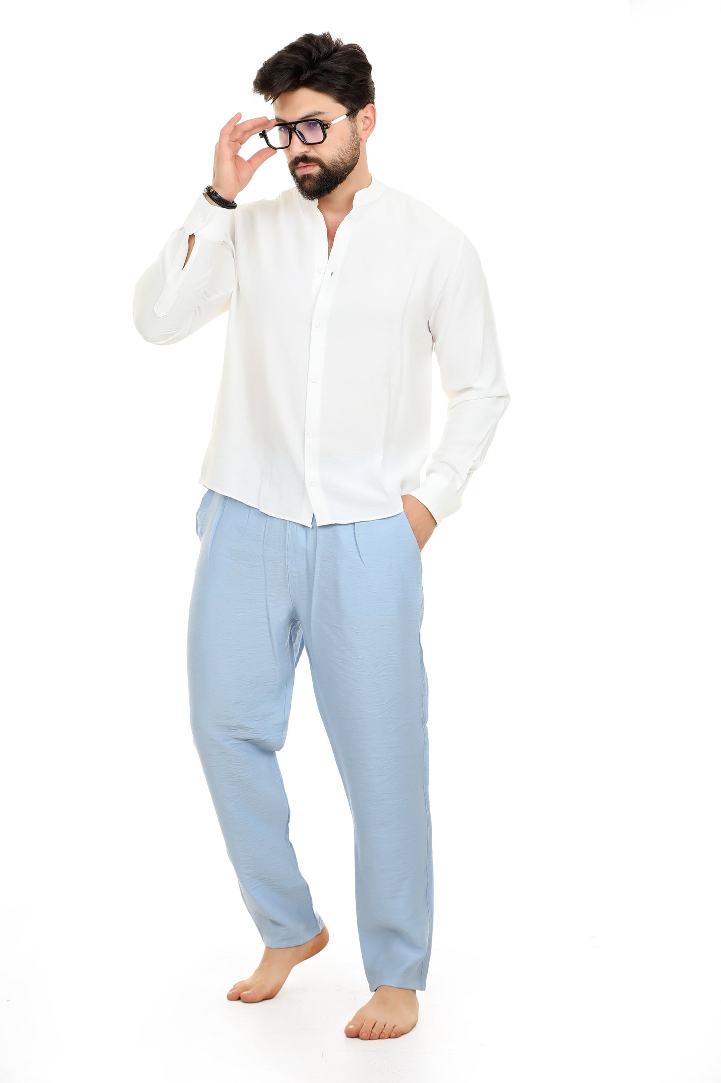 Set Kattan (White + Sky Blue)