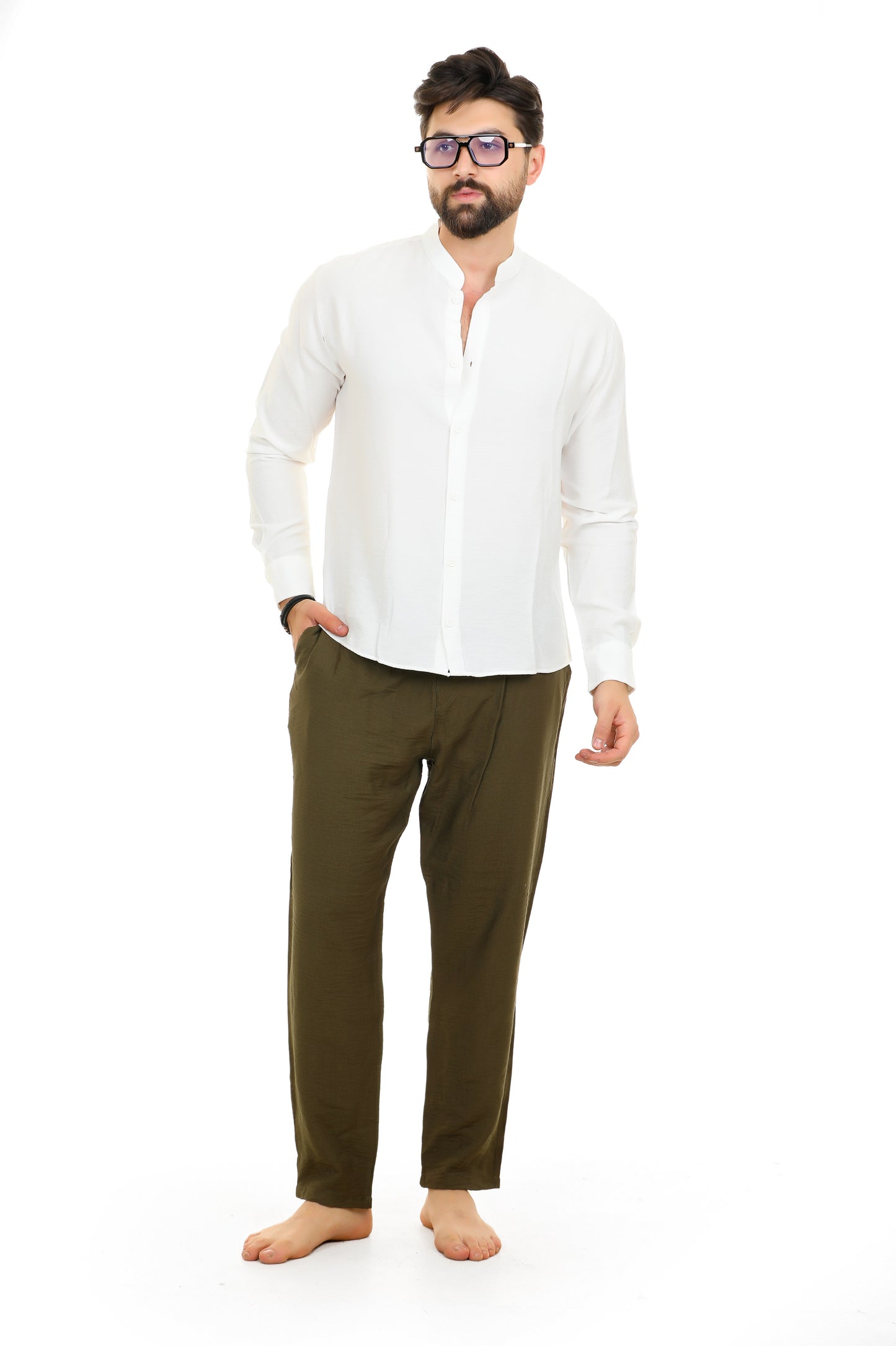 Set Kattan (White + Olive Brown)