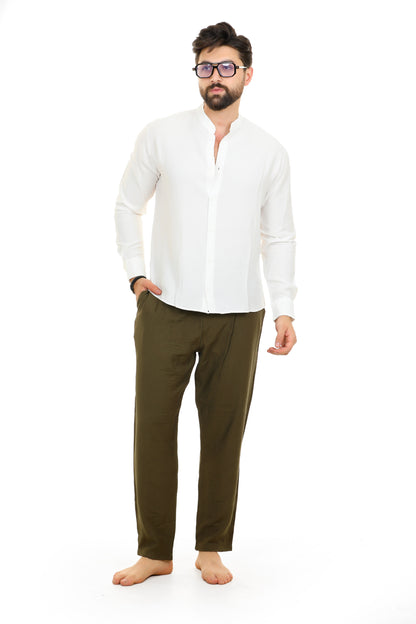 Set Kattan (White + Olive Brown)