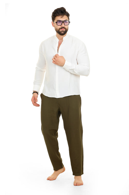 Set Kattan (White + Olive Brown)
