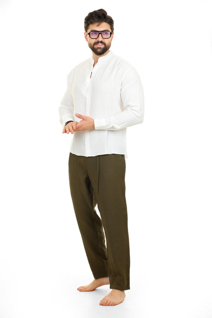 Set Kattan (White + Olive Brown)