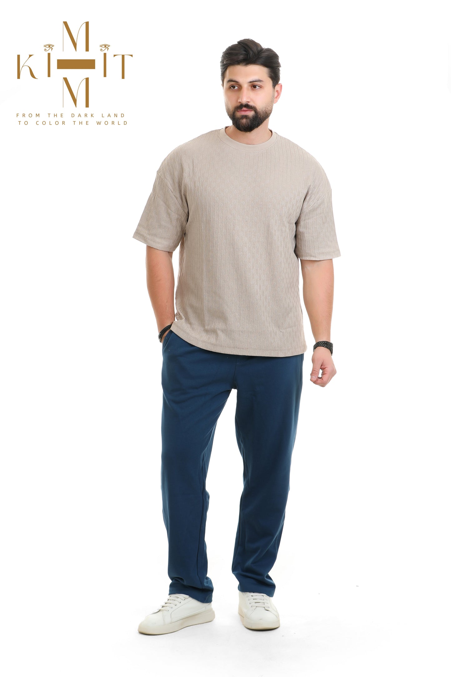 Set Ribbed (Off white cream + Navy)