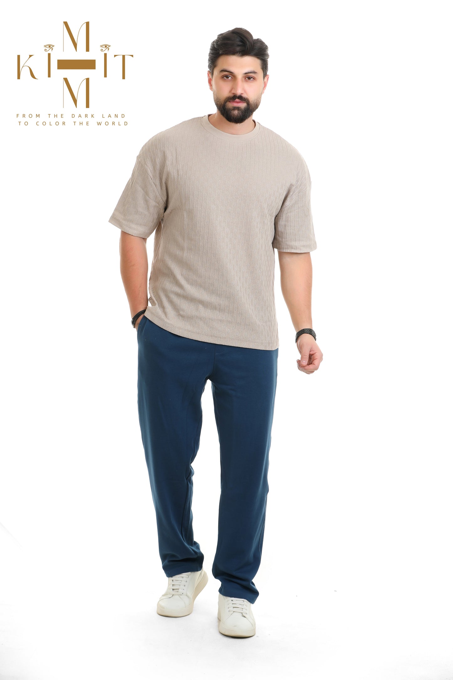 Set Ribbed (Off white cream + Navy)
