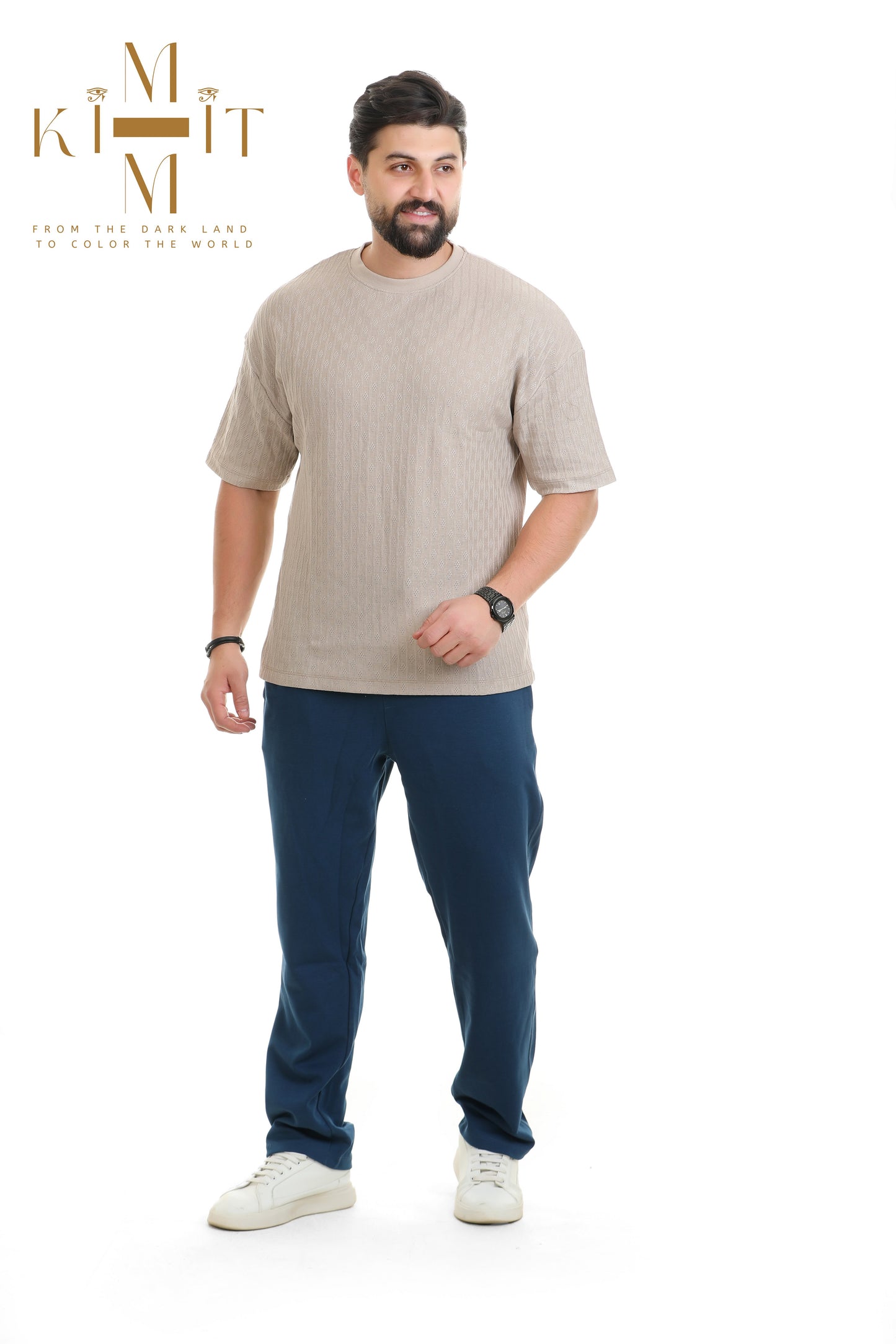 Set Ribbed (Off white cream + Navy)