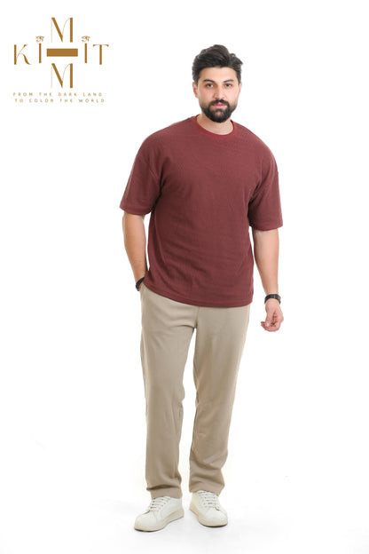 Set Ribbed (Burgundy + Beige)