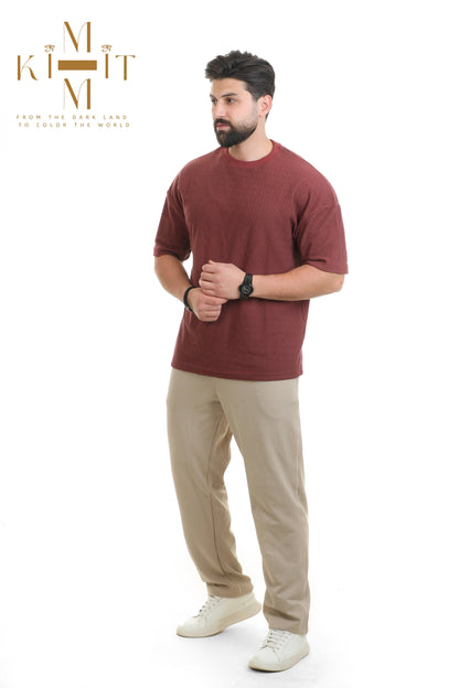 Set Ribbed (Burgundy + Beige)